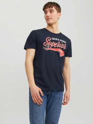 JJELOGO TEE SS O-NECK 2 COL AW 175876 Navy Bla