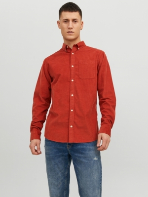 JJECLASSIC CORD SHIRT LS SN 177170 Cinnabar