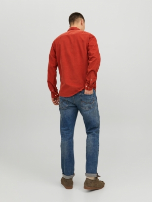 JJECLASSIC CORD SHIRT LS SN 177170 Cinnabar