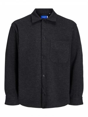 JORZAC MELANGE OVERSHIRT LS 178012 Black