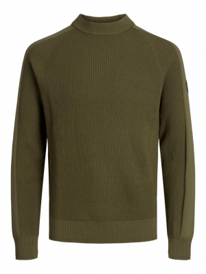 JCOFILO KNIT MOCK NECK SN 176065 Olive Ni