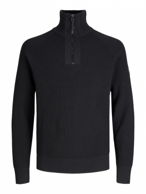 JCOFILO KNIT HALF ZIP SN 178012 Black