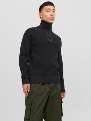 JCOFILO KNIT HALF ZIP SN 178012 Black