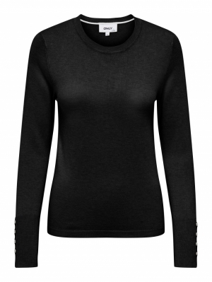 ONLJULIE LIFE LS BUTTON O-NECK 177911 Black