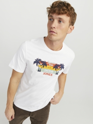 JJSUMMER VIBE TEE SS CREW NECK 178074 White