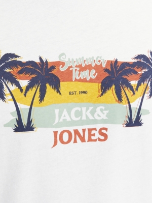 JJSUMMER VIBE TEE SS CREW NECK 178074 White