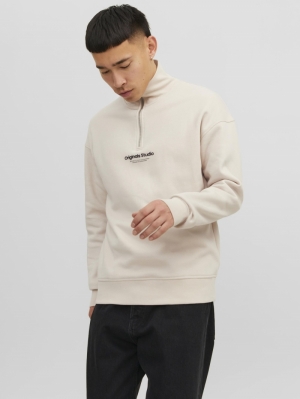 JORVESTERBRO SWEAT QUARTER ZIP 176631 Moonbeam