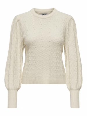 ONLKATIA LS STRUC PUFF ONECK C 196844002 White