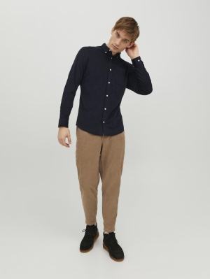 JJECLASSIC CORD SHIRT LS SN 175876 Navy Bla