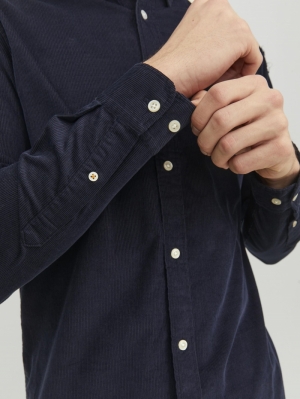 JJECLASSIC CORD SHIRT LS SN 175876 Navy Bla