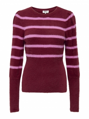 ONLPIUMO LS PUFF STRIPE O-NECK 205130001 Syrah