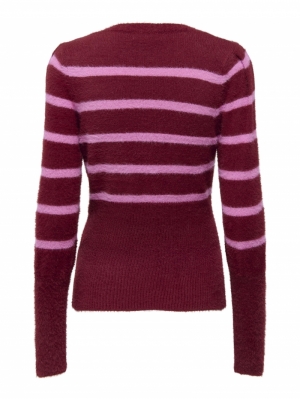 ONLPIUMO LS PUFF STRIPE O-NECK 205130001 Syrah