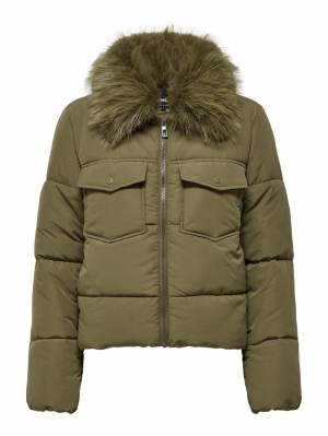 ONLMAGGI FUR PUFFER LIFE CC OT 239935 Walnut