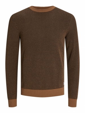 JJEGLOBE KNIT CREW NECK NOOS 175688 Mocha Bi