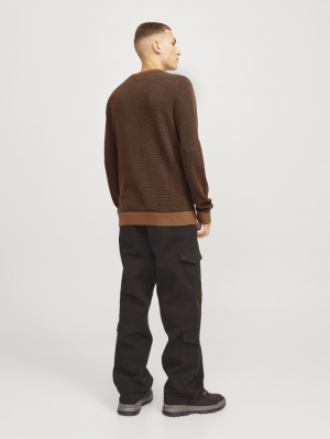 JJEGLOBE KNIT CREW NECK NOOS 175688 Mocha Bi