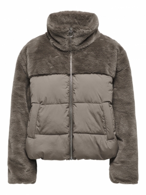 ONLWANJA FUR PUFFER MIX JACKET 239935 Walnut