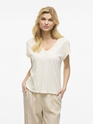 VISYMA V-NECK CAP SLEEVE TOP 177853 Birch